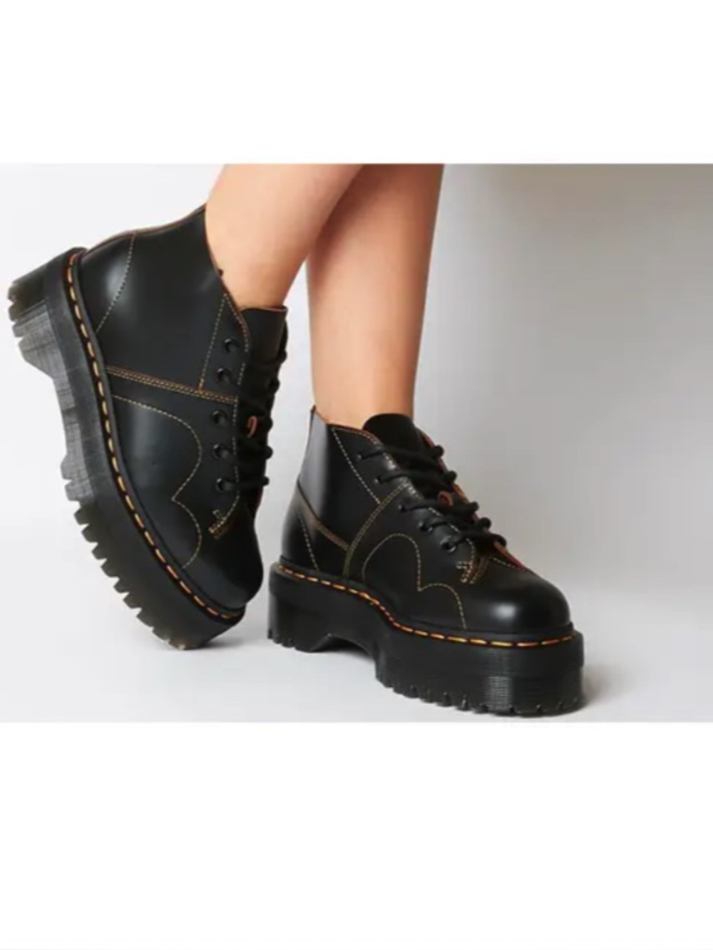 Dr. Martens Church Quad Leather Platform Monkey Boots Size 5